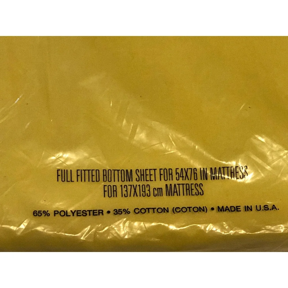 Cannon Monticello 1 Full Size Fitted Sheet yellow Cotton Blend Made In The USA